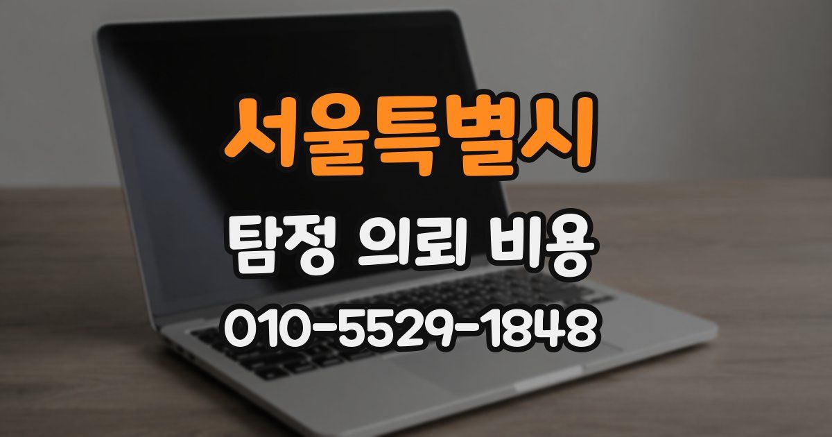 서울특별시 탐정 의뢰 비용