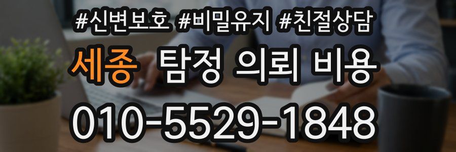세종 탐정 의뢰 비용