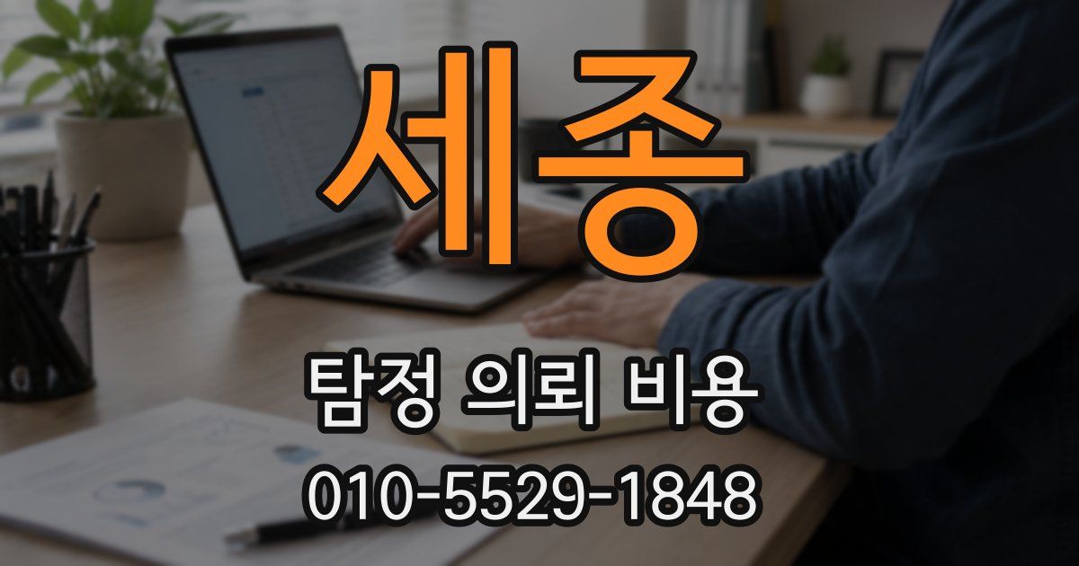 세종 탐정 의뢰 비용
