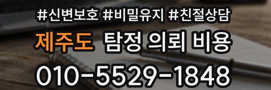 제주도 탐정 의뢰 비용