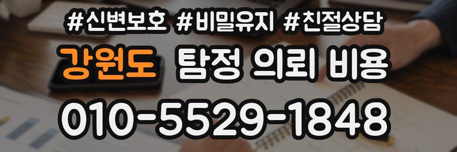 강원도 탐정 의뢰 비용