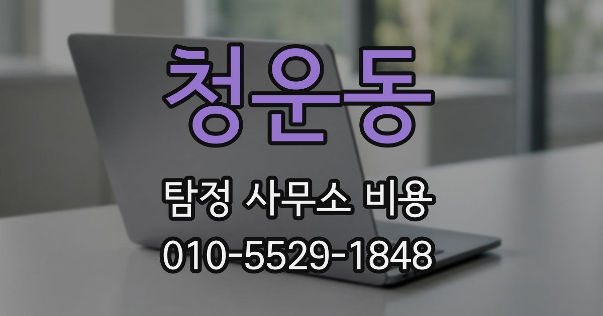 청운동 탐정 사무소 비용
