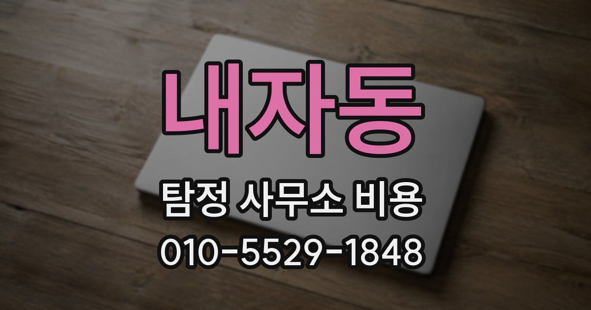 내자동 탐정 사무소 비용