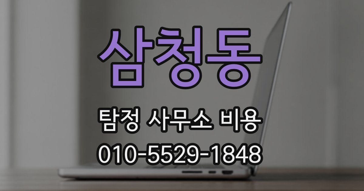 삼청동 탐정 사무소 비용