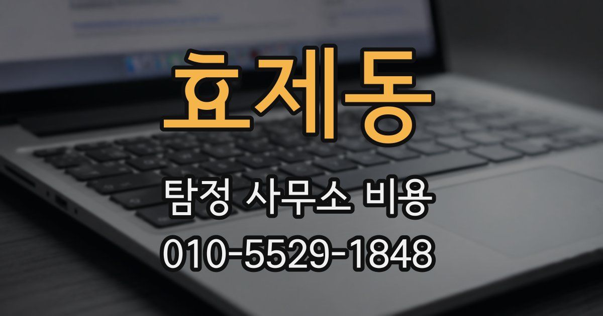 효제동 탐정 사무소 비용