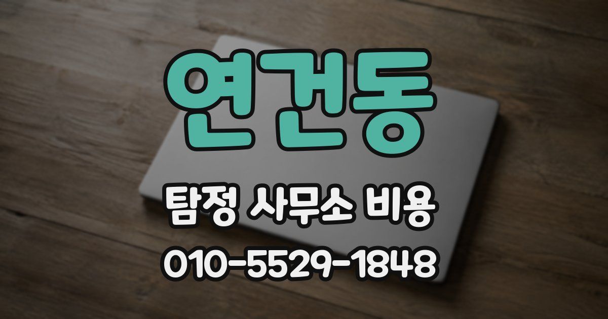 연건동 탐정 사무소 비용