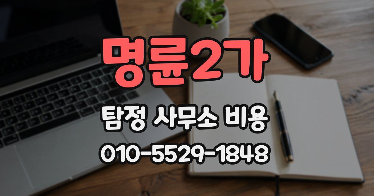 명륜2가 탐정 사무소 비용