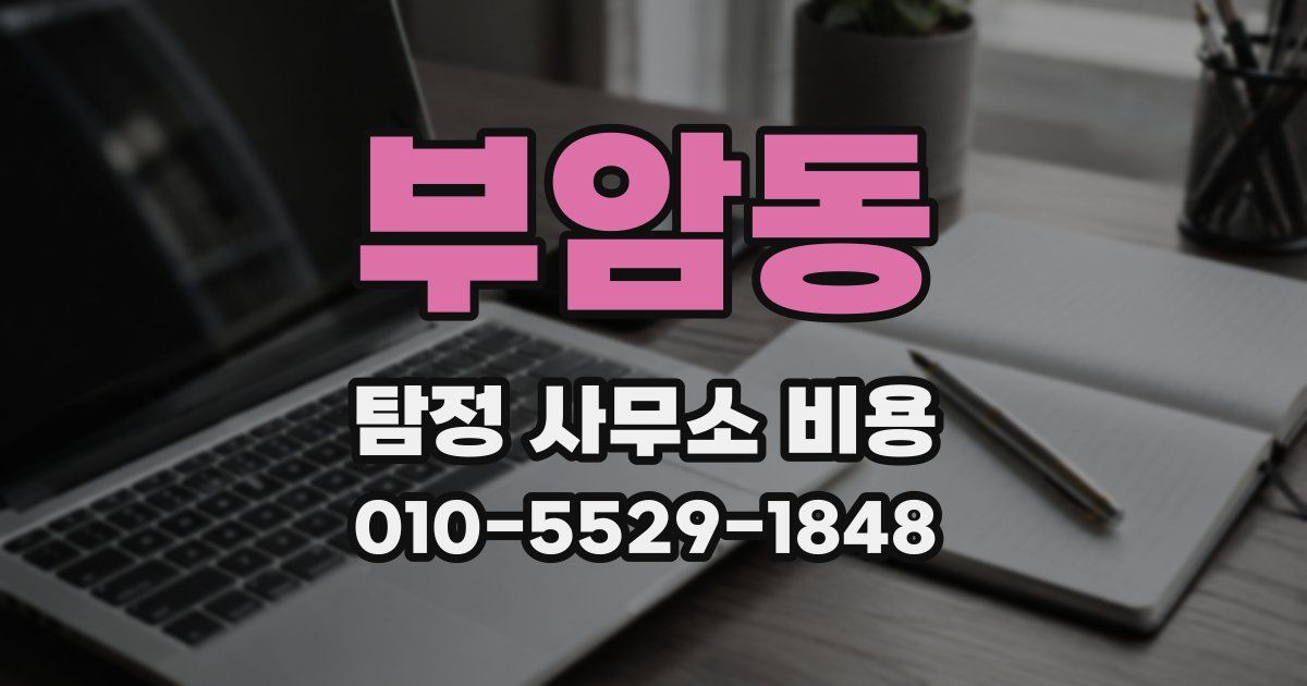 부암동 탐정 사무소 비용