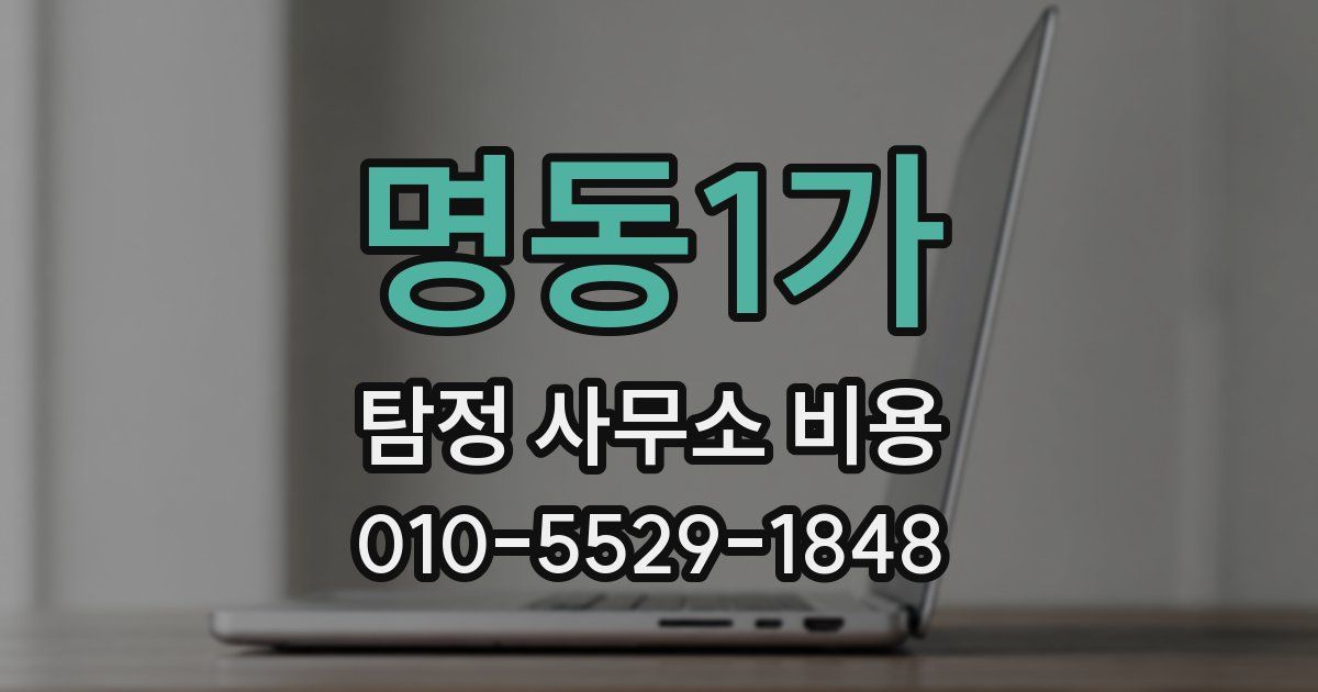 명동1가 탐정 사무소 비용