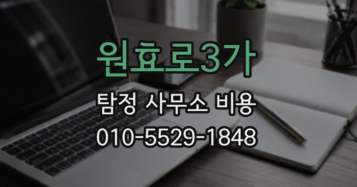 원효로3가 탐정 사무소 비용