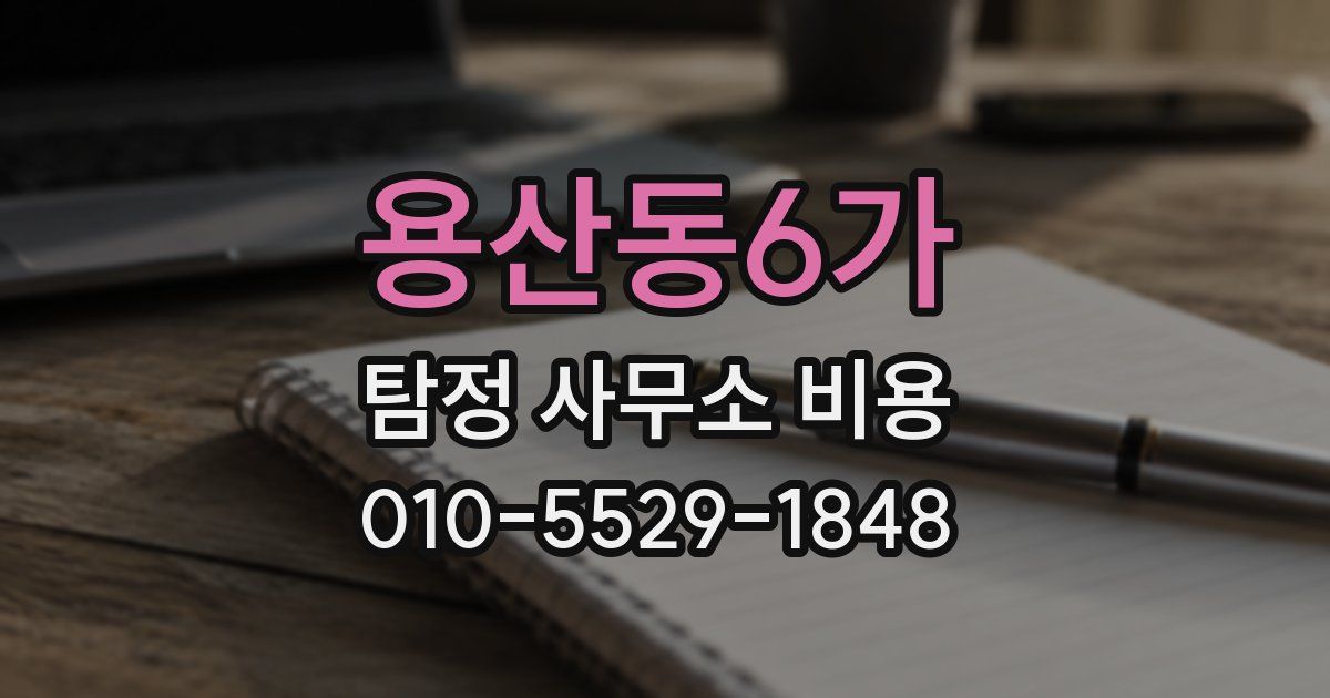 용산동6가 탐정 사무소 비용