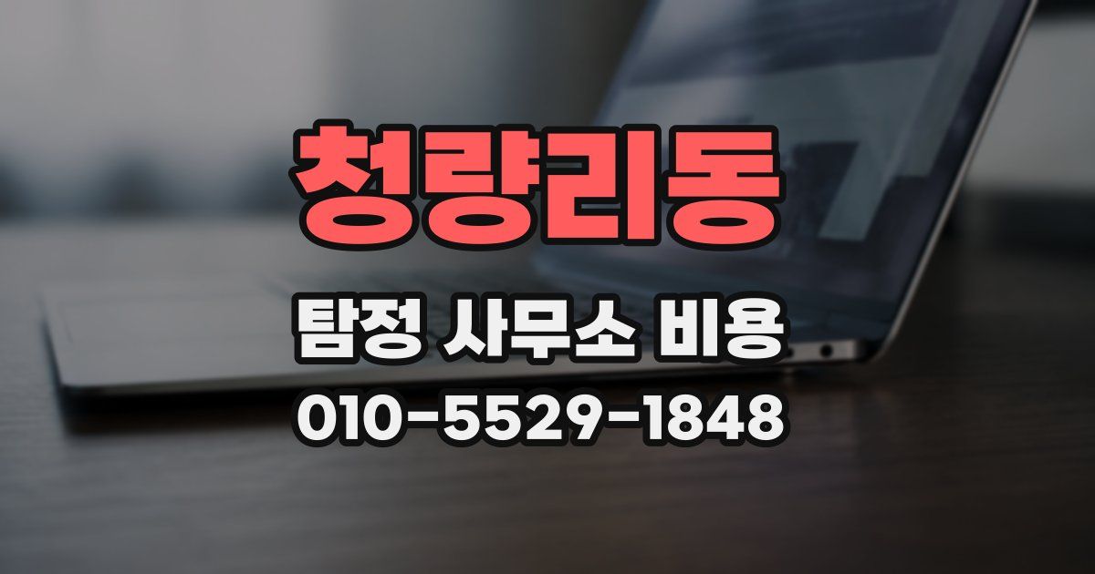 청량리동 탐정 사무소 비용