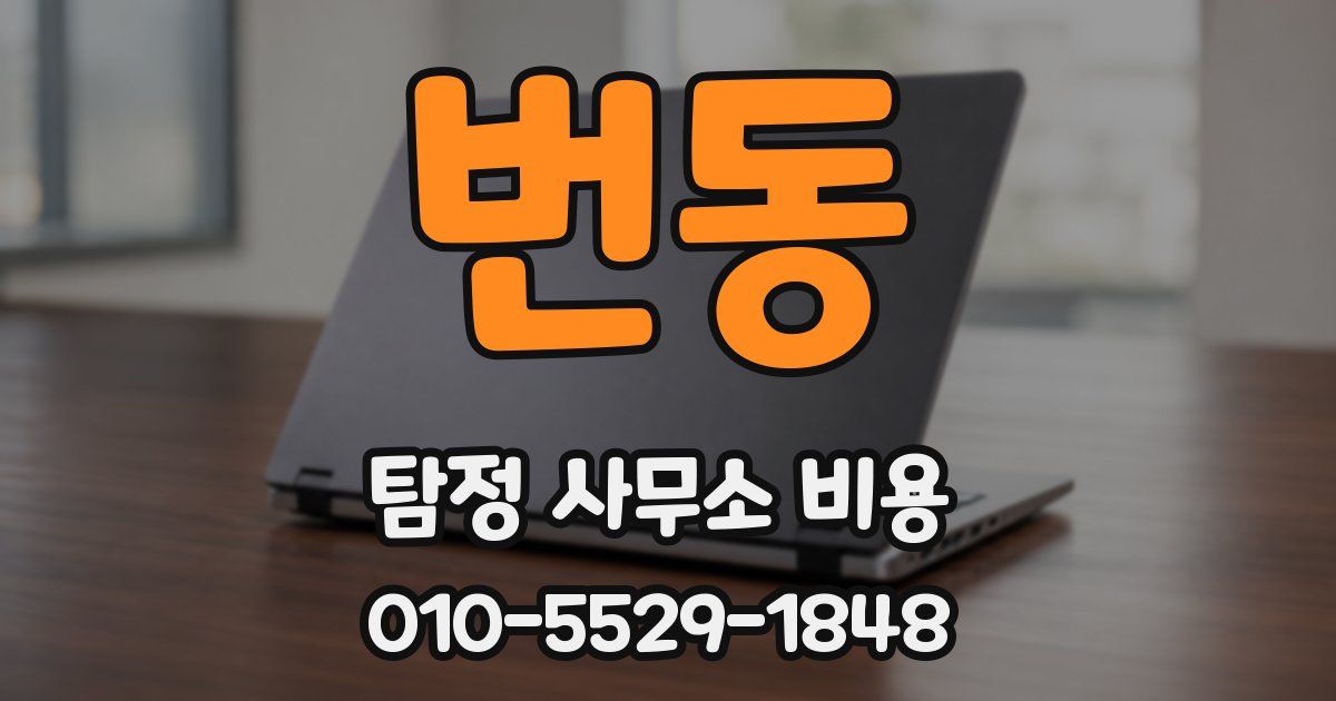 번동 탐정 사무소 비용