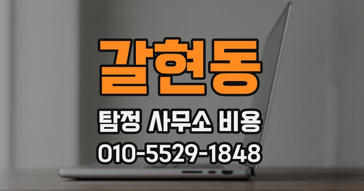 갈현동 탐정 사무소 비용