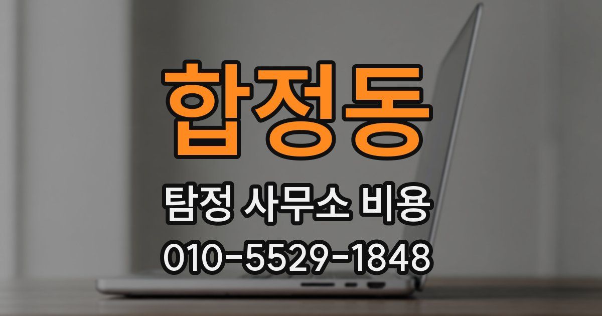 합정동 탐정 사무소 비용