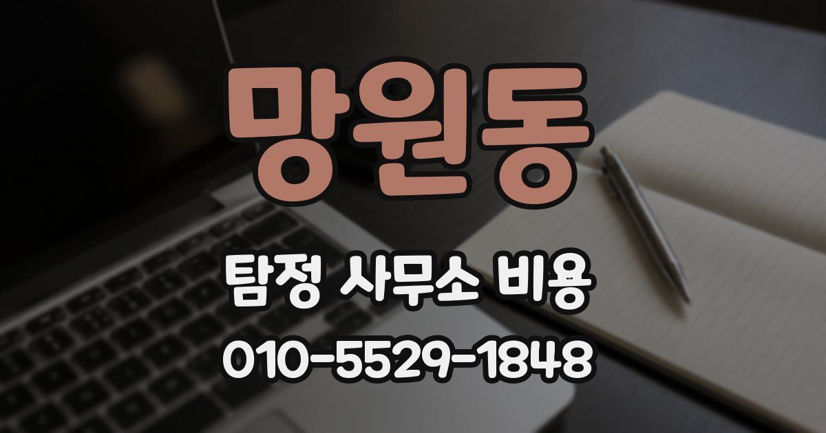 망원동 탐정 사무소 비용