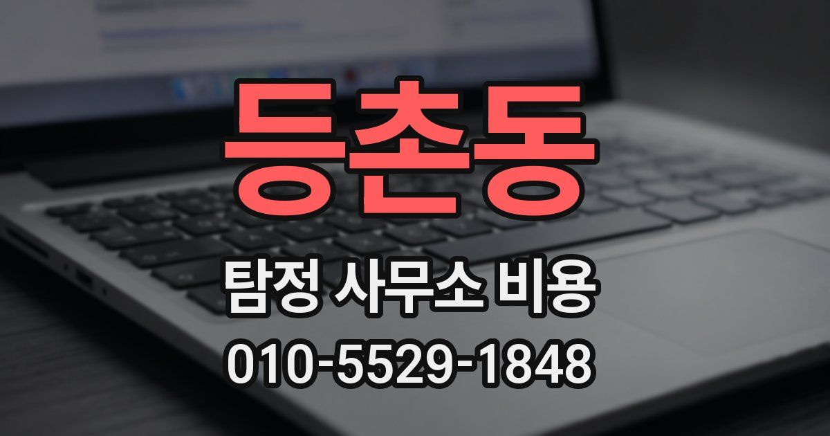 등촌동 탐정 사무소 비용