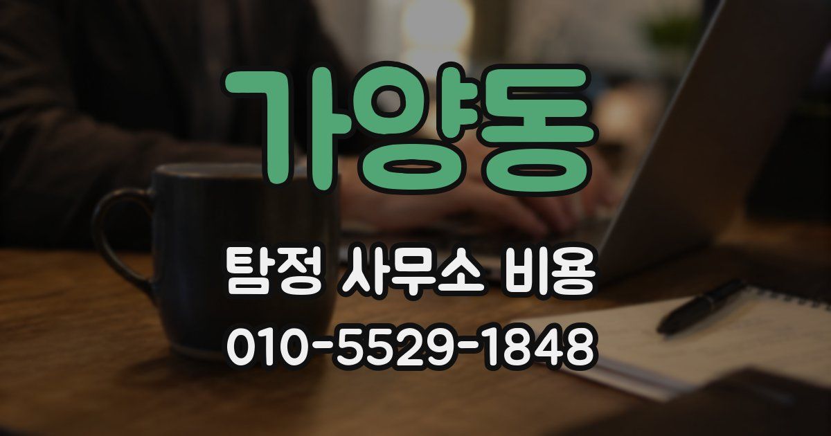 가양동 탐정 사무소 비용