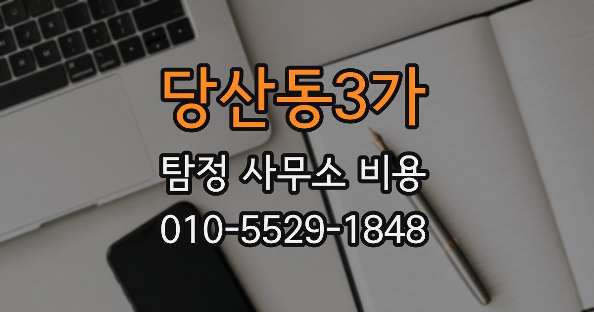당산동3가 탐정 사무소 비용