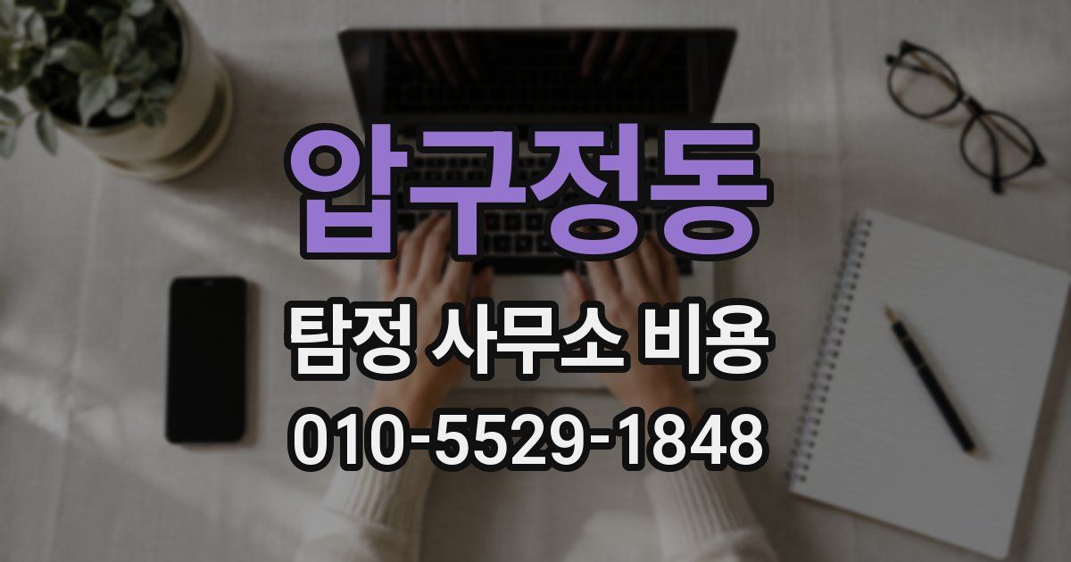 압구정동 탐정 사무소 비용