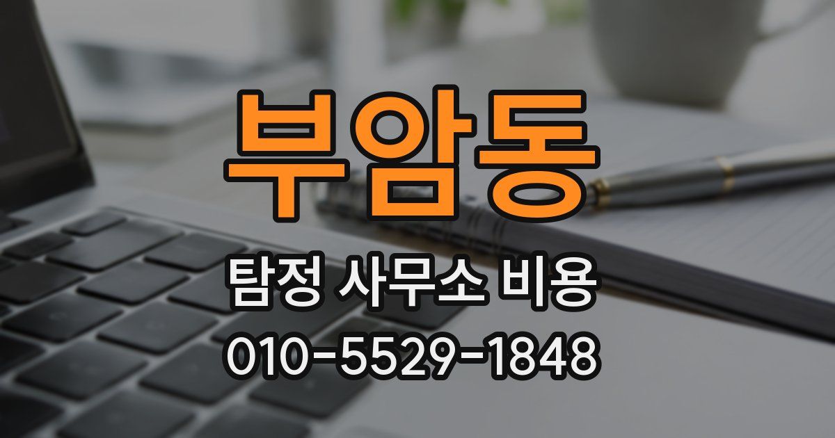 부암동 탐정 사무소 비용