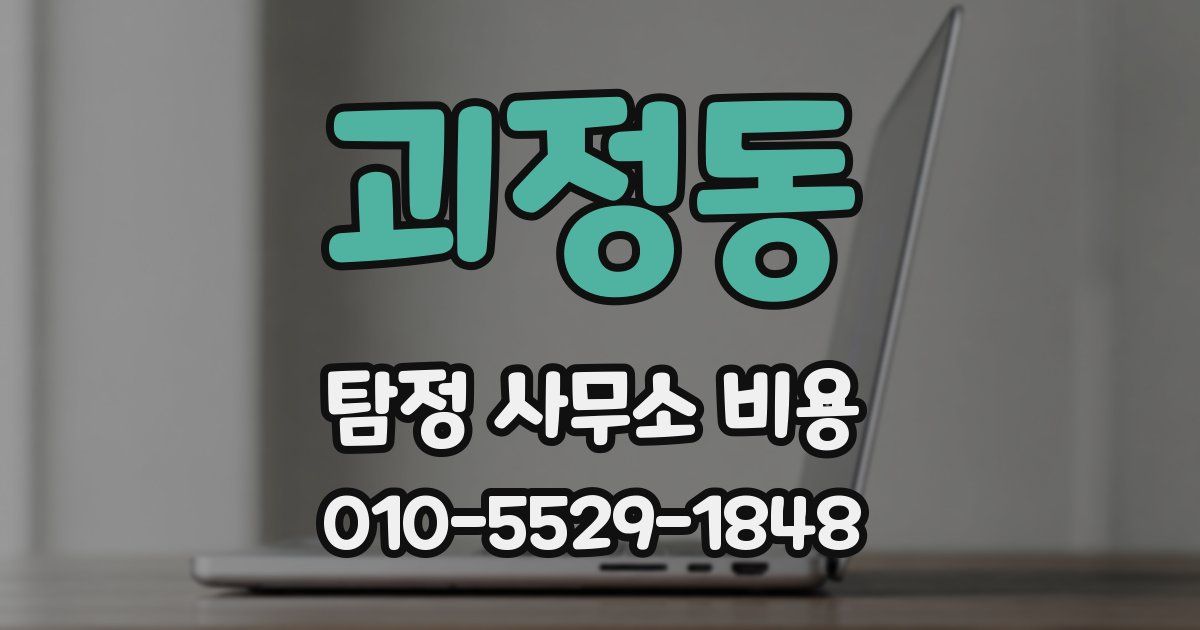 괴정동 탐정 사무소 비용