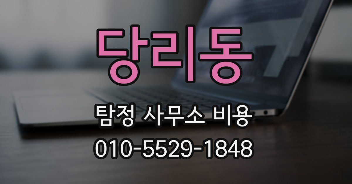 당리동 탐정 사무소 비용