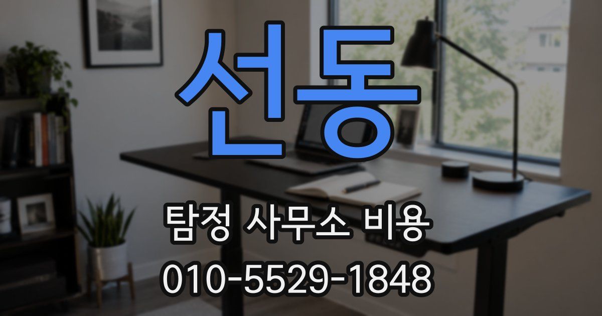 선동 탐정 사무소 비용