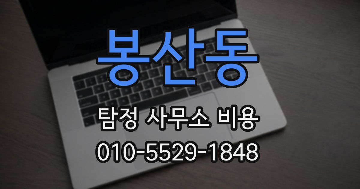 봉산동 탐정 사무소 비용