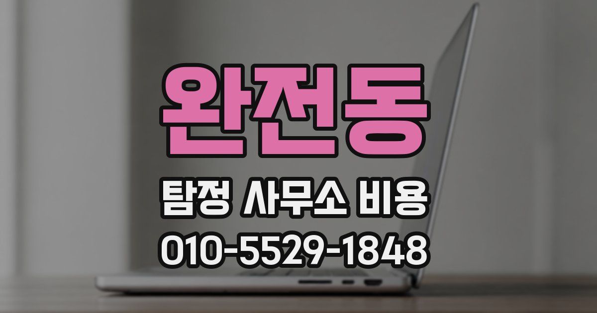 완전동 탐정 사무소 비용