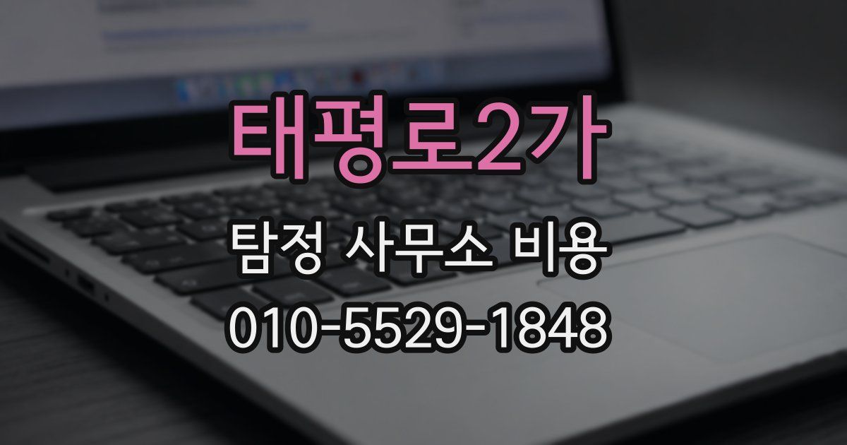 태평로2가 탐정 사무소 비용