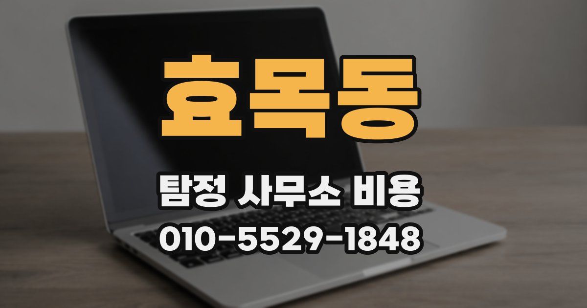 효목동 탐정 사무소 비용