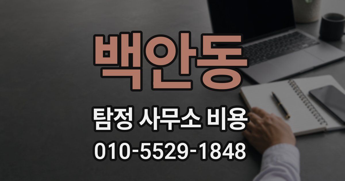 백안동 탐정 사무소 비용