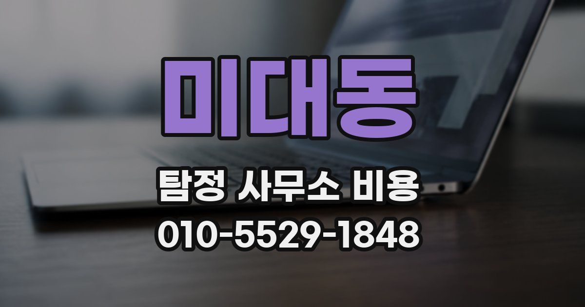 미대동 탐정 사무소 비용