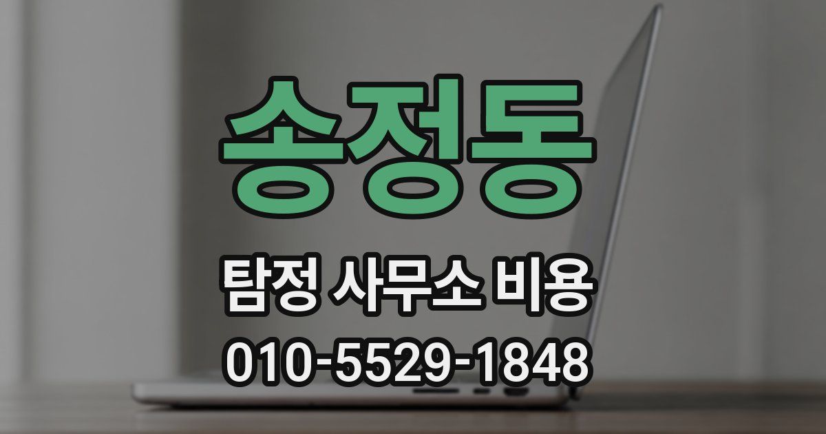 송정동 탐정 사무소 비용
