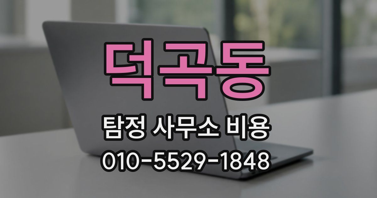 덕곡동 탐정 사무소 비용