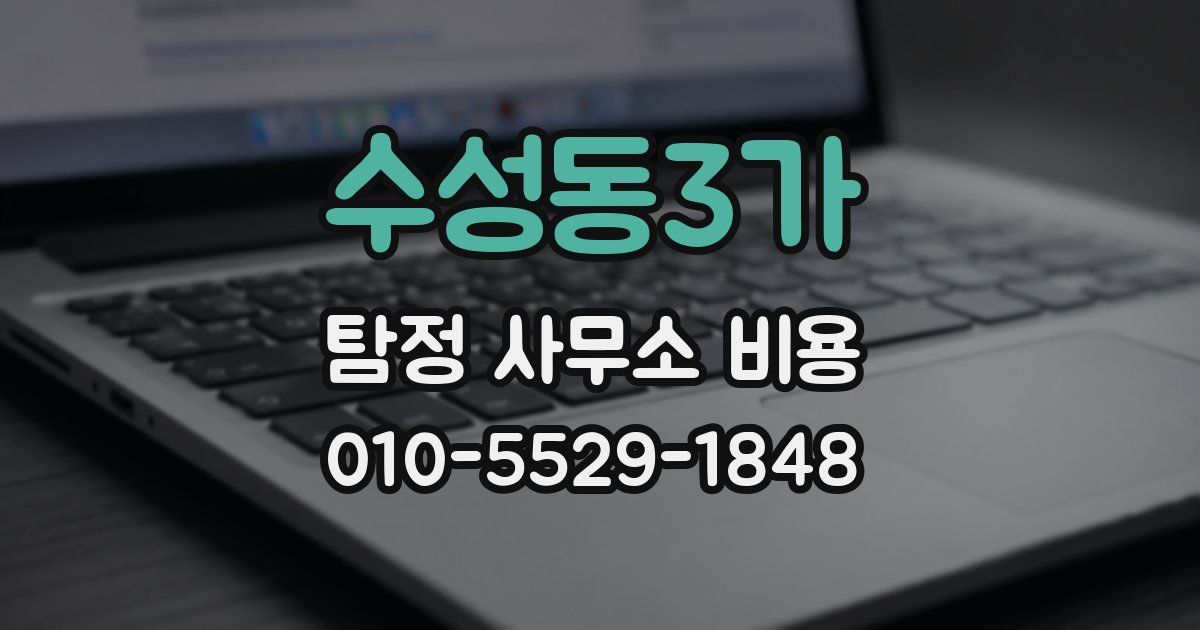 수성동3가 탐정 사무소 비용