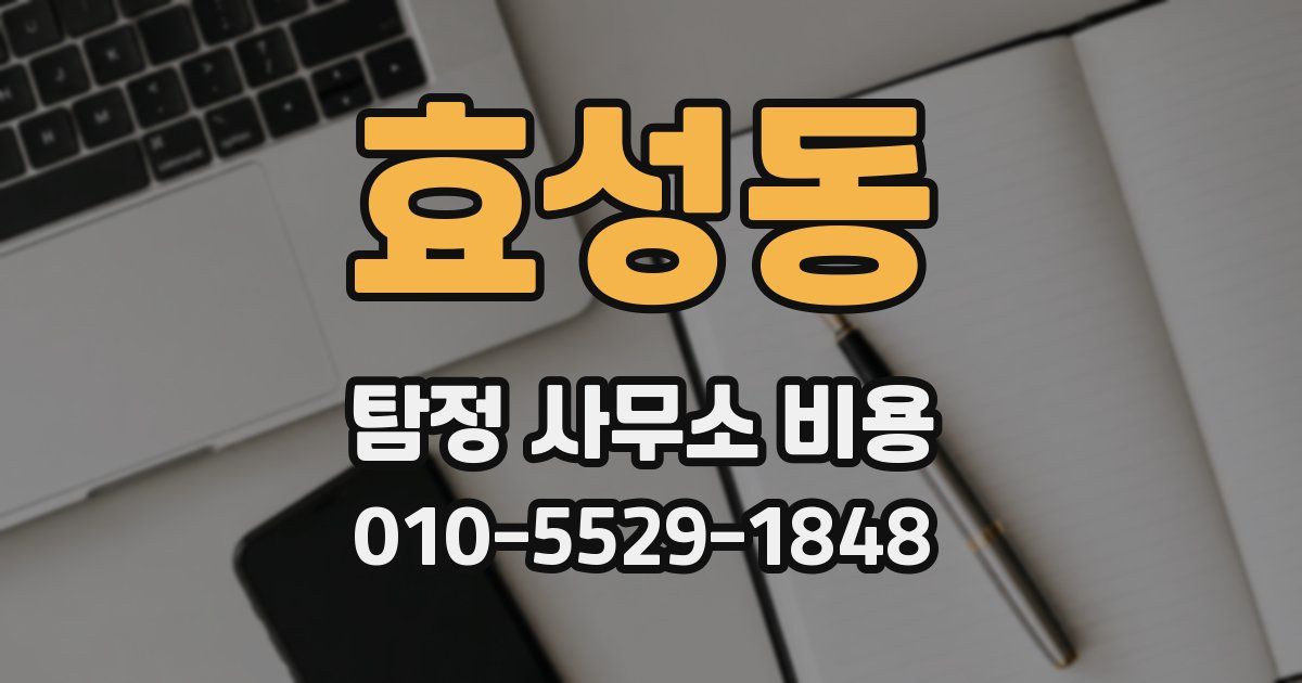 효성동 탐정 사무소 비용