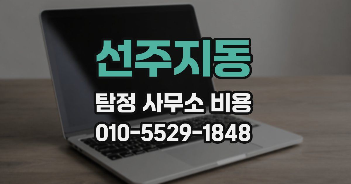 선주지동 탐정 사무소 비용