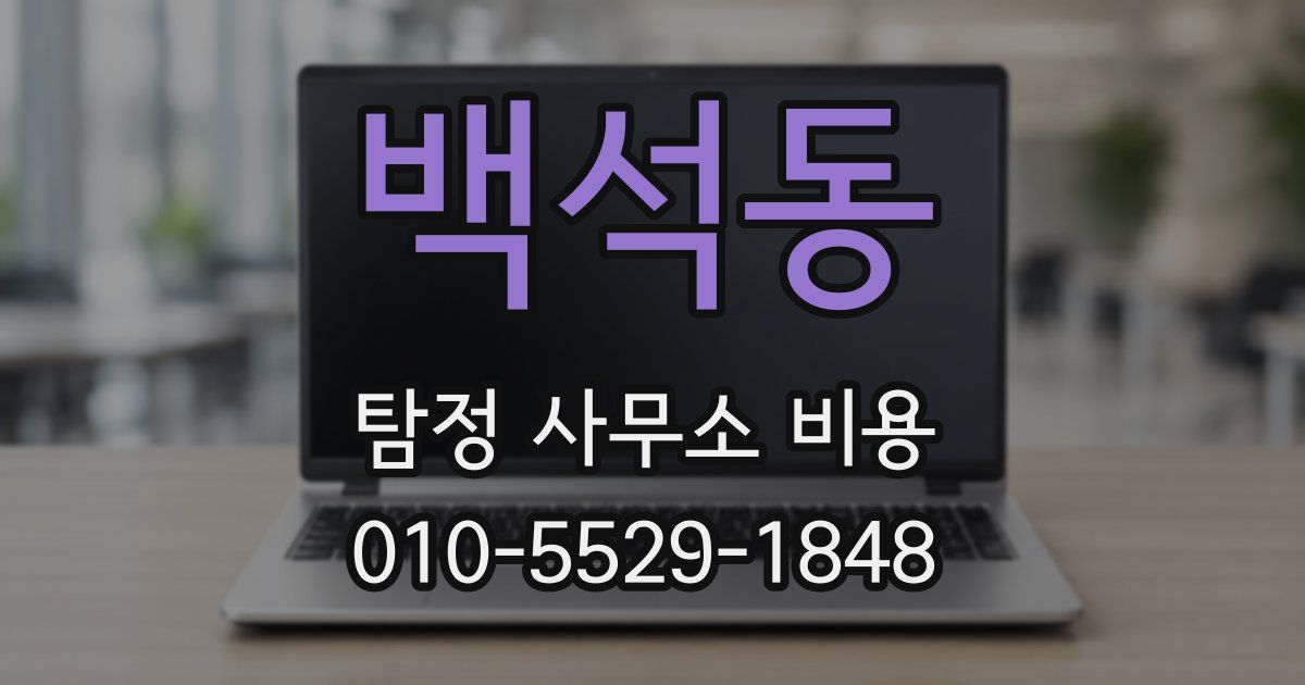 백석동 탐정 사무소 비용