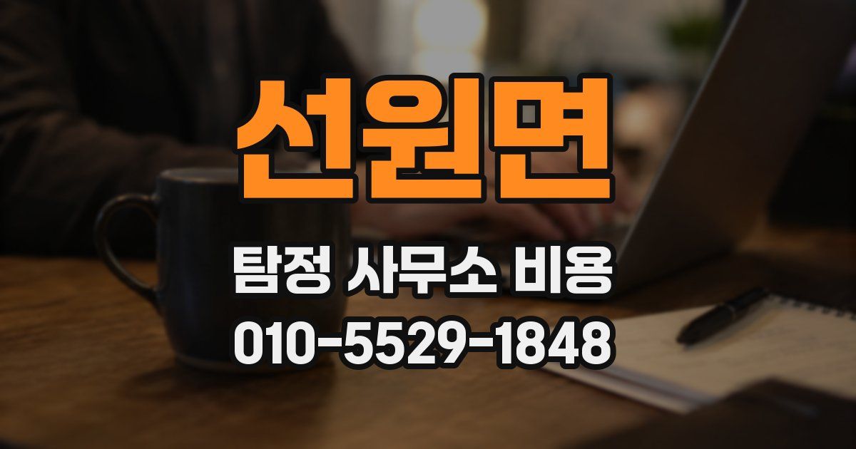 선원면 탐정 사무소 비용