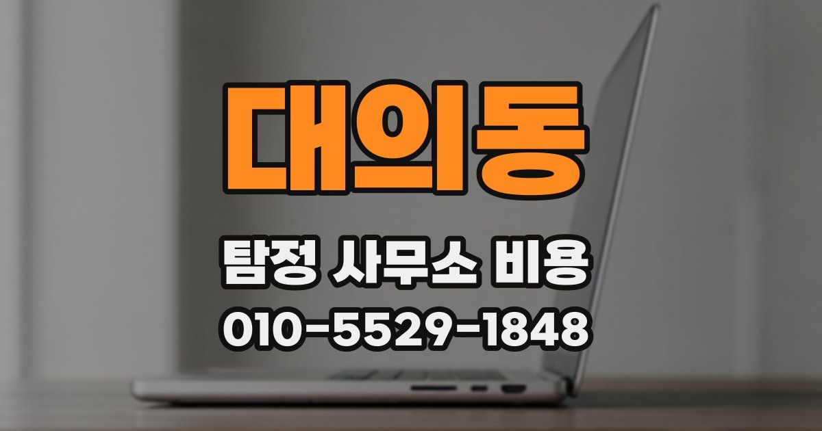 대의동 탐정 사무소 비용