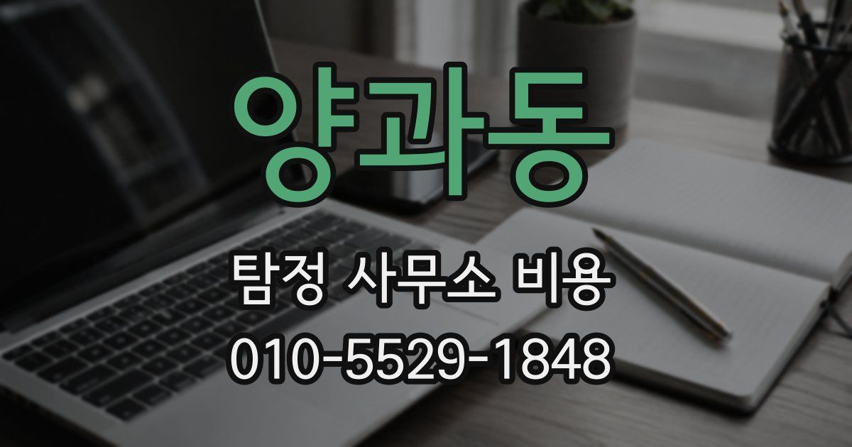 양과동 탐정 사무소 비용