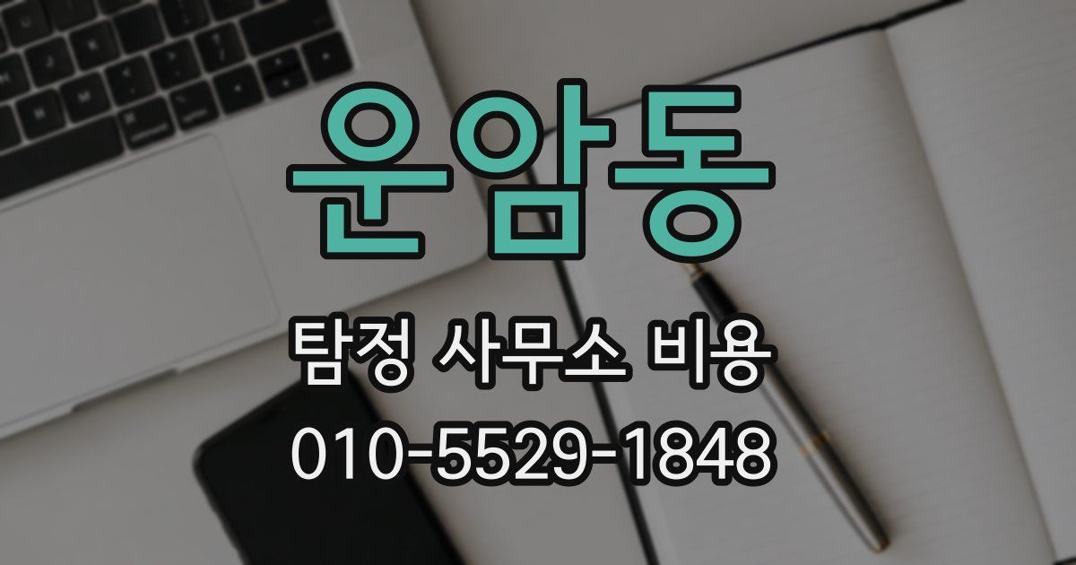 운암동 탐정 사무소 비용