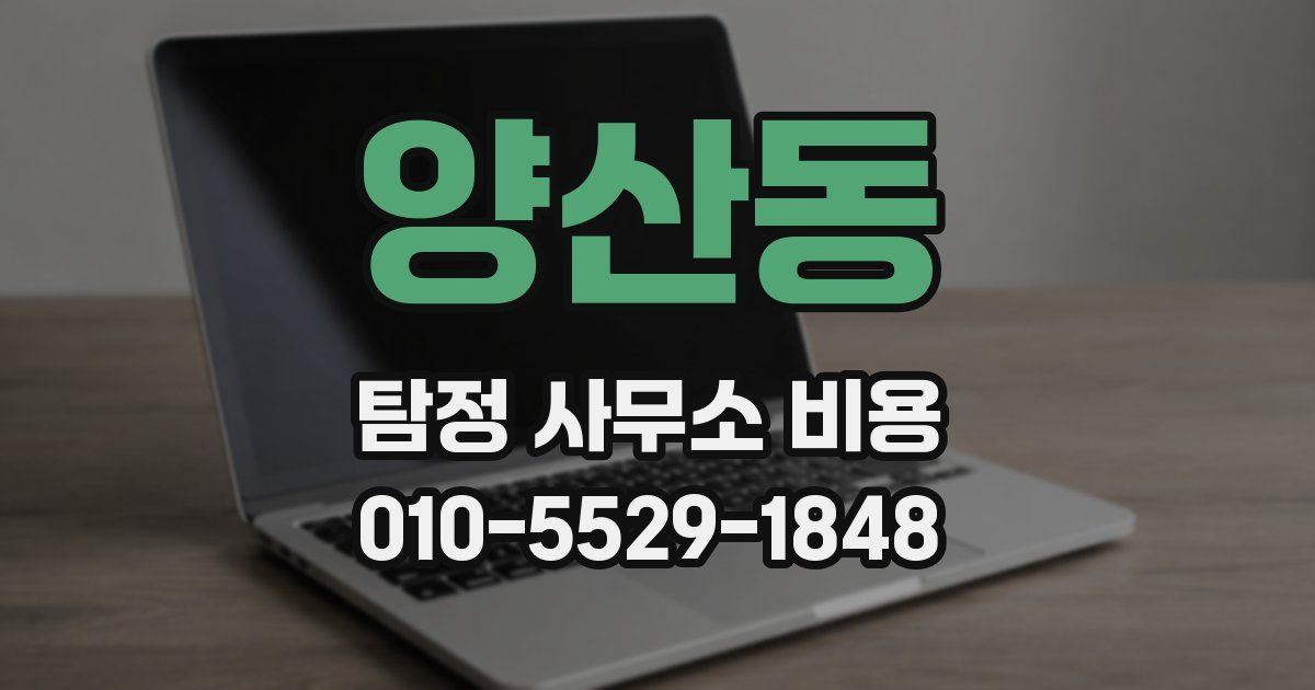 양산동 탐정 사무소 비용