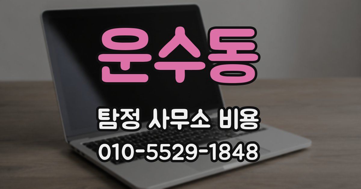 운수동 탐정 사무소 비용