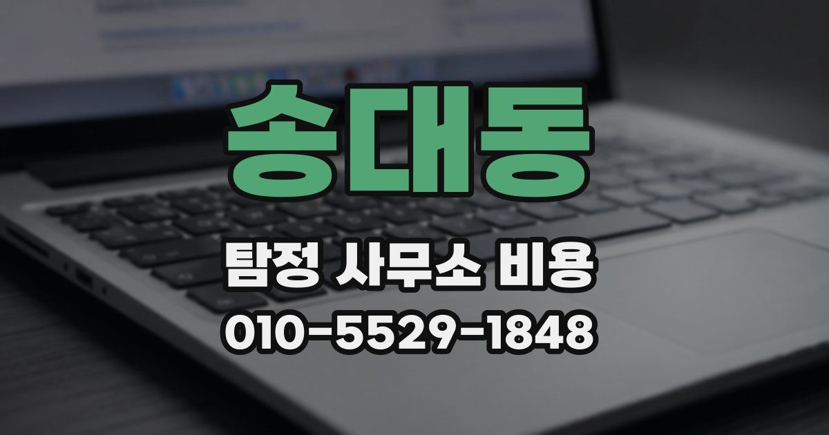 송대동 탐정 사무소 비용