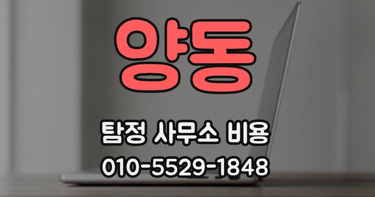 양동 탐정 사무소 비용