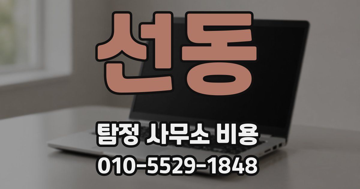 선동 탐정 사무소 비용