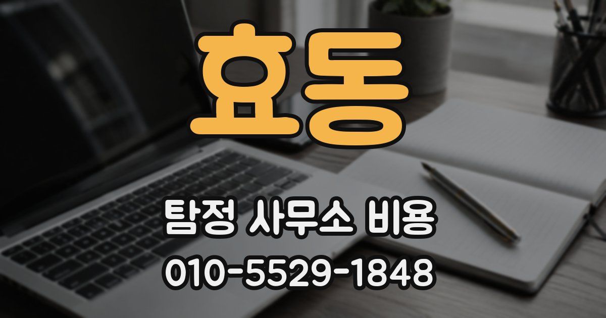 효동 탐정 사무소 비용